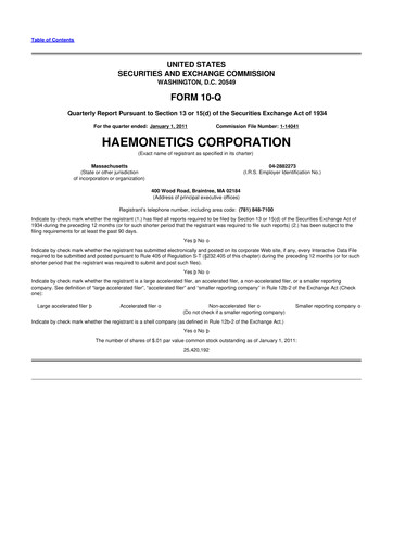 Thumbnail Haemonetics 10-Q Quarterly Report FY2011 