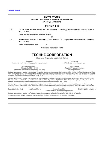 Miniature Bio-Techne 10-Q Rapport trimestriel 2011 