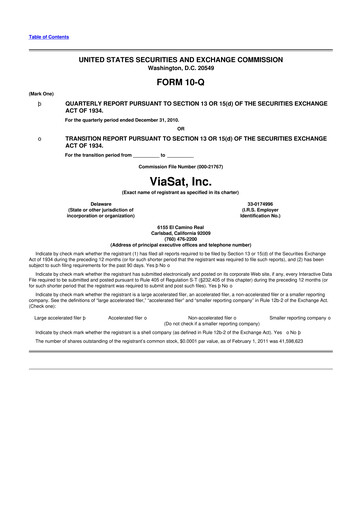 Miniature ViaSat 10-Q Rapport trimestriel 2011 