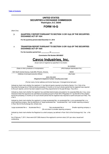 Vorschaubild Cavco Industries 10-Q Quartalsbericht  