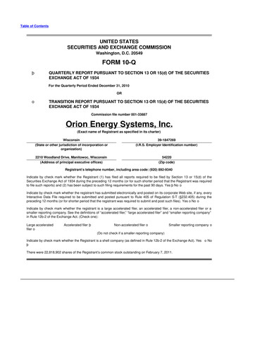 Thumbnail Orion Energy Systems
 10-Q Quarterly Report FY 