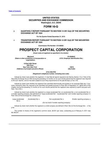 Thumbnail Prospect Capital 10-Q Quarterly Report FY 