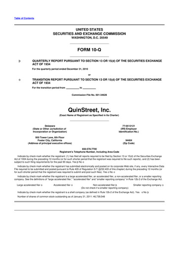 Thumbnail QuinStreet
 10-Q Quarterly Report FY 