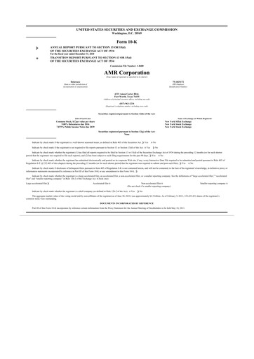 Thumbnail American Airlines 10-K Annual Report 2010