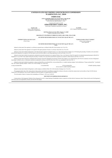 Thumbnail Strategic Education
 10-K Annual Report 2010