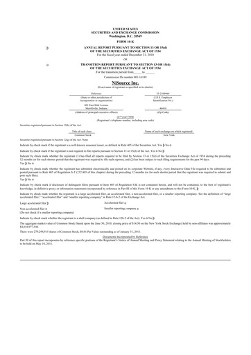 Thumbnail NiSource
 10-K Annual Report 2010