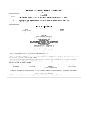 Miniature SLM Corporation (Sallie Mae) 10-K Rapport annuel 2010