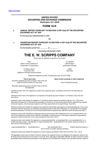 Thumbnail E. W. Scripps Company
 10-K Annual Report 