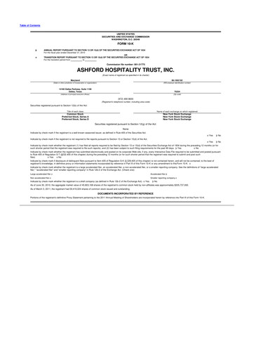 Thumbnail Ashford Hospitality Trust 10-K Annual Report 