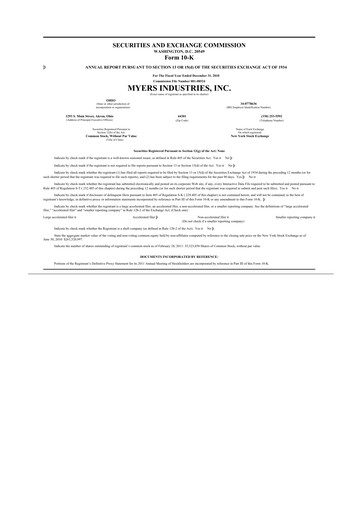 Thumbnail Myers Industries 10-K Annual Report 