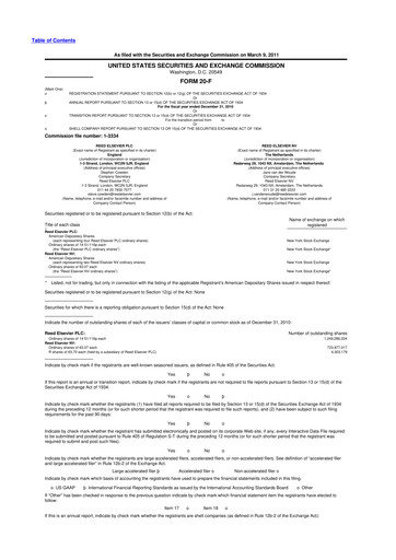 Thumbnail RELX 20-F Annual Report 