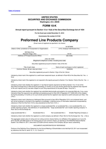 Thumbnail Preformed Line Products 10-K Annual Report 