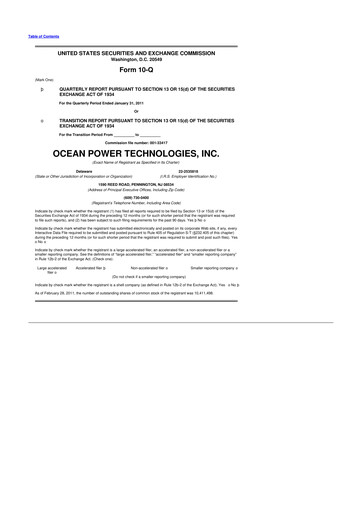 Thumbnail Ocean Power Technologies
 10-Q Quarterly Report FY 