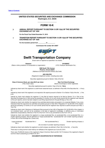 Thumbnail Knight-Swift Transportation
 10-K Annual Report 