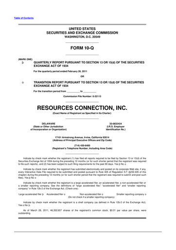 Thumbnail RGP (Resources Connection) 10-Q Quarterly Report FY2011 