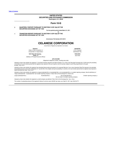 Thumbnail Celanese 10-Q Quarterly Report FY2011 