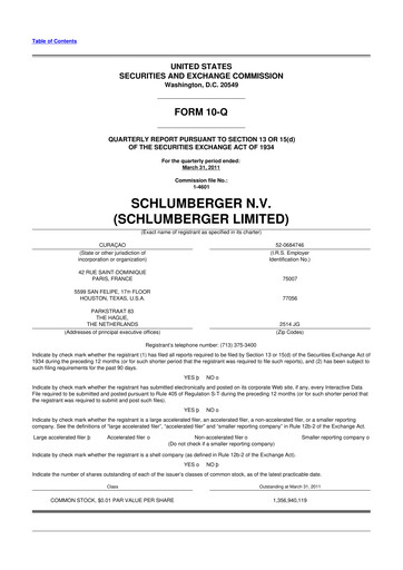 Vorschaubild SLB (Schlumberger) 10-Q Quartalsbericht 2011 