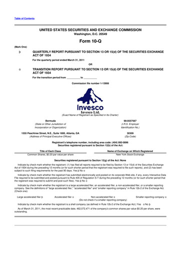 Miniature Invesco
 10-Q Rapport trimestriel 2011 
