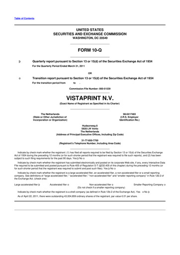 Thumbnail Cimpress 10-Q Quarterly Report FY2011 