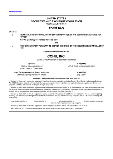 Thumbnail Cohu 10-Q Quarterly Report FY 