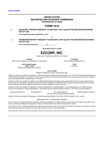 Thumbnail EZCorp 10-Q Quarterly Report FY2011 