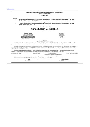 Vorschaubild Atmos Energy 10-Q Quartalsbericht 2011 