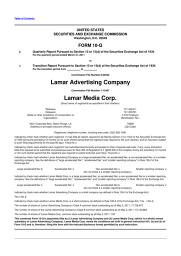 Thumbnail Lamar Advertising 10-Q Quarterly Report FY 