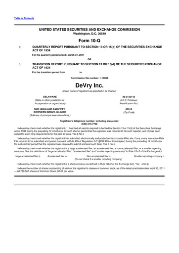 Thumbnail Adtalem Global Education
 10-Q Quarterly Report FY2011 