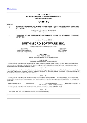Thumbnail Smith Micro Software
 10-Q Quarterly Report FY 