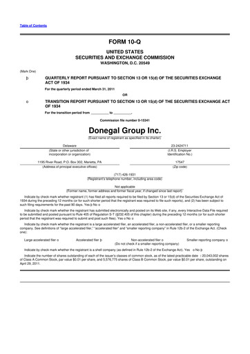 Thumbnail Donegal Group 10-Q Quarterly Report FY 
