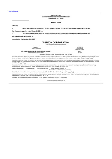 Thumbnail Visteon 10-Q Quarterly Report FY 