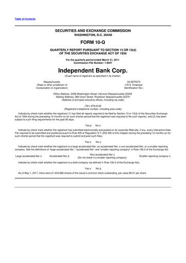 Miniature Independent Bank Corp. 10-Q Rapport trimestriel  