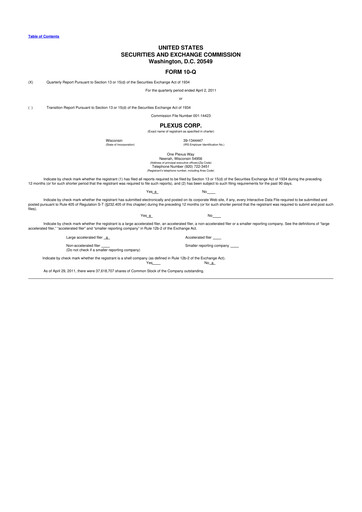 Thumbnail Plexus 10-Q Quarterly Report FY2011 