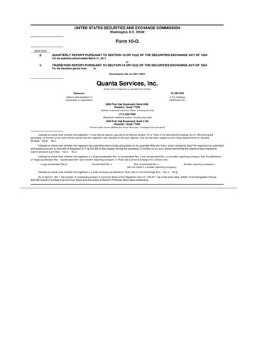 Thumbnail Quanta Services
 10-Q Quarterly Report FY2011 