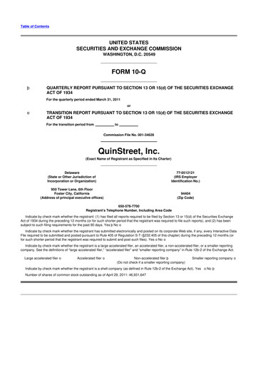 Thumbnail QuinStreet
 10-Q Quarterly Report FY 