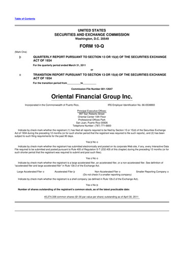 Thumbnail OFG Bancorp
 10-Q Quarterly Report FY 
