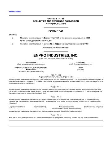 Thumbnail EnPro Industries
 10-Q Quarterly Report FY 