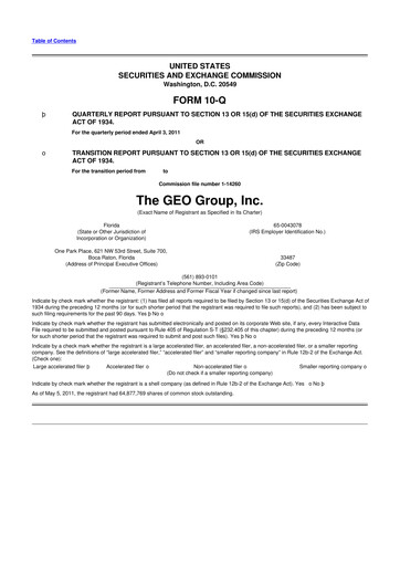 Thumbnail Geo Group 10-Q Quarterly Report FY2011 