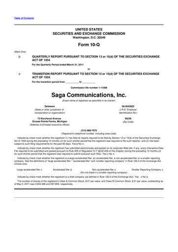 Thumbnail Saga Communications 10-Q Quarterly Report FY 