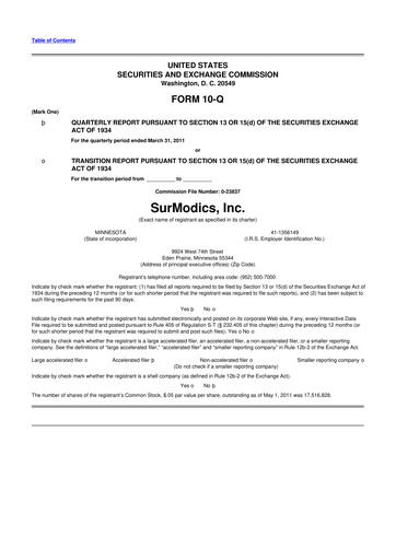 Thumbnail SurModics 10-Q Quarterly Report FY 