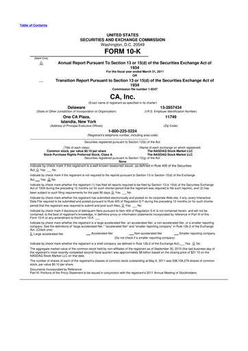 Thumbnail CA Technologies 10-K Annual Report 