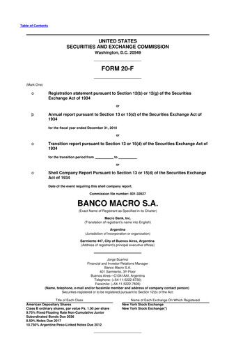 Thumbnail Banco Macro
 20-F Annual Report 
