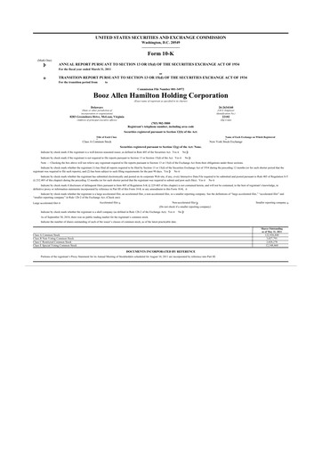 Thumbnail Booz Allen Hamilton
 10-K Annual Report 