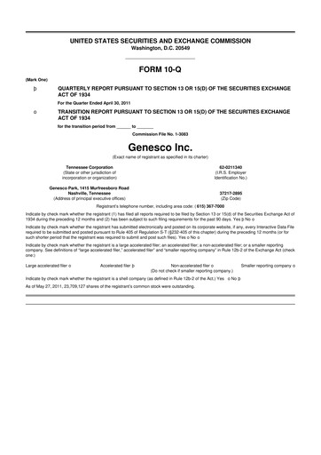 Thumbnail Genesco
 10-Q Quarterly Report FY 