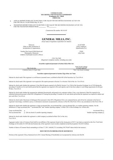 Thumbnail General Mills 10-K Annual Report 2011