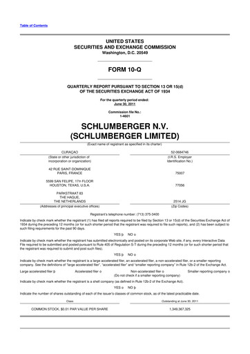 Vorschaubild SLB (Schlumberger) 10-Q Quartalsbericht 2011 