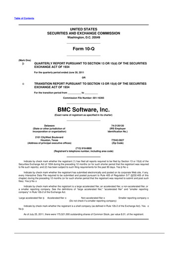 Thumbnail BMC Software 10-Q Quarterly Report FY 