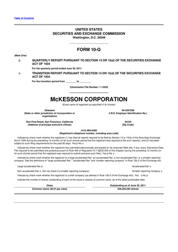 Miniature McKesson 10-Q Rapport trimestriel 2012 
