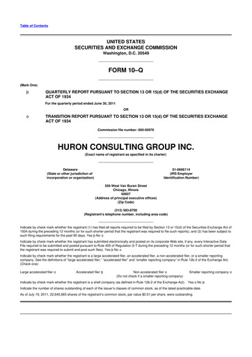Thumbnail Huron Consulting 10-Q Quarterly Report FY2011 