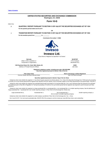 Miniature Invesco
 10-Q Rapport trimestriel 2011 